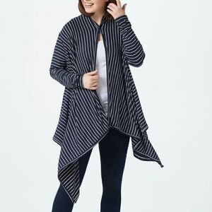 NWT Gibson Look Navigator Navy‎ Stripe Cardigan Womens XL